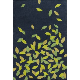 Allie Handmade Floral Blue/Green Wool Rug (5 x 76)
