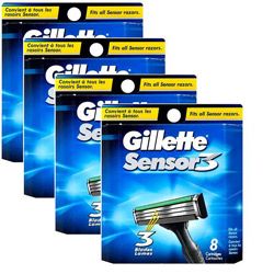 Gillette 8 count Sensor3 Refill Cartridges (Pack of 4)  