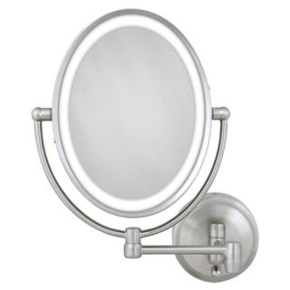 Zadro Cordless Dual LED Lighted Oval Wall Mount Mirror with 1X and 10X