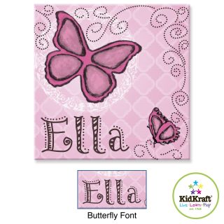 KidKraft Personalized 15 x 15 in. Canvas   Butterfly   W00358 1   Kids Canvas Wall Art