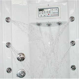 Ariel Bath Sliding Door 87 x 56 x 56 Steam Sauna Shower with Bath