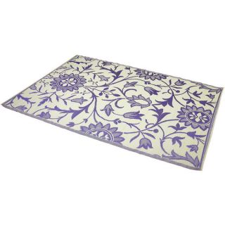 Reversible Indoor/ Outdoor Purple/ Ivory Rug (6 x 9) (India
