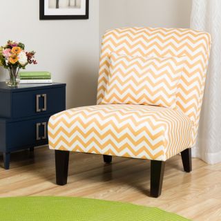 Anna French Yellow Chevron Fabric Accent Chair   15084838  