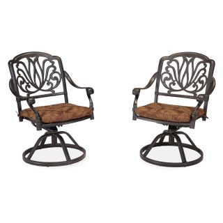 Home Styles Floral Blossom Swivel Chair with Cushion   Outdoor Dining Chairs