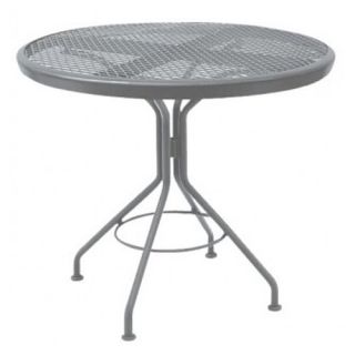 Woodard Iron Cafe Series Mesh Top Iron 30 in. Round Patio Dining Table   Patio Dining Tables