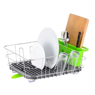 Multi Function Dish Rack with Large Silverware Holder