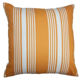 Perri Stripes Down Filled Throw Pillow Orange White