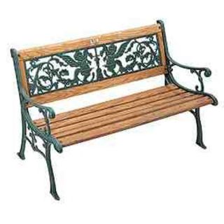 Cherubs Wood and Cast Iron Park Bench by DC America