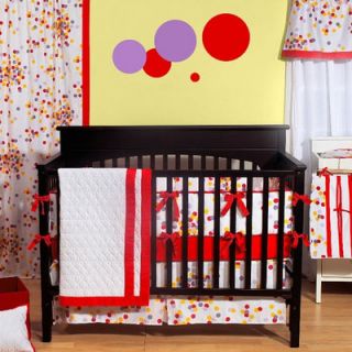 Bacati 350 Thread Count Sateen Sprinkles 4 Piece Crib Bedding Set