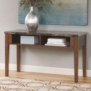 Signature Design By Ashley Theo Rectangular Brown Console Sofa Table   Console Tables