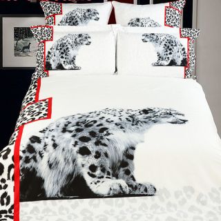 White Cheetahs Duvet Cover Set by Dolce Mela