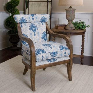 Uttermost Kaiden Armchair   White / Blue   Accent Chairs