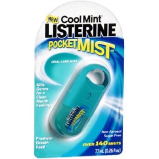 Listerine PocketMist Oral Care Mist Cool Mint 0.26 oz (Pack of 2)