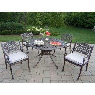 Oakland Living Mississippi 5 Piece Dining Set with Cushions