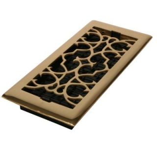 Decor Grates 4 in. x 10 in. Solid Brass Floor Register A410