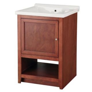 Foremost Westmount Laundry Cabinet in Light Walnut and Vitreous China Sink in White DISCONTINUED WSLNAT2323