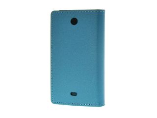 MOONCASE High Quality PU Leather Flip Wallet Card Slot Bracket Back Case Cover for Microsoft Lumia 430 Azure