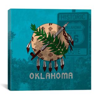 Flags Oklahoma Route 66 Graphic Art on Canvas
