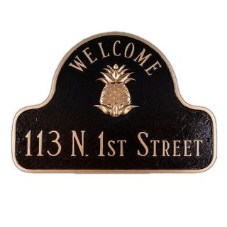 Pineapple Welcome 1 Line Decorative Arch Address Plaque   Address Plaques
