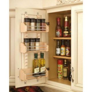 Rev A Shelf 25 in. H x 10 in. W x 4 in. D 3 Shelf Small Cabinet Door Mount Wood Adjustable Spice Rack 4ASR 15