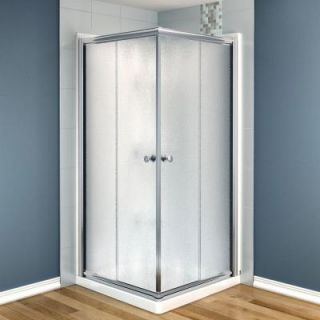 MAAX Centric 36 in. x 36 in. x 73 in. Corner Square Shower Kit in Chrome with Frosted Glass, Walls and Base in White 105962 000 001 103