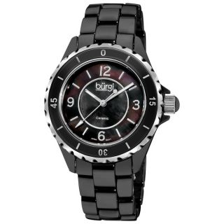 Burgi Womens Black Ceramic Quartz Bracelet Watch   Shopping