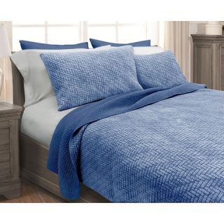 Stonewash Quilt Set   Indigo