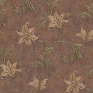 Mirage 56 sq. ft. Palace Copper Floral Scroll Wallpaper 991 45870