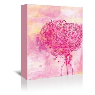 Painted Peony Graphic Art on Gallery Wrapped Canvas