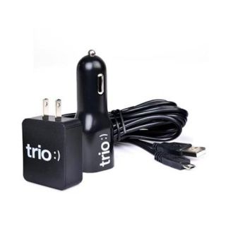 Apollo Brands Trio 2 N 1 USB 2.0 Charger Power Adapter Kit w/ Micro USB Cable