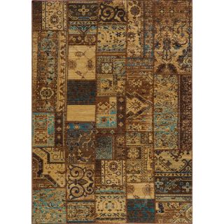 Hand sheared Patchwork Brown Wool Rug (53 x 79)   Shopping