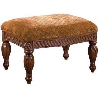 Venetian Nottingham Ottoman, Antique Oak