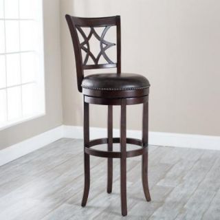 Belham Living Oliver Extra Tall Swivel Kitchen Barstool with Nailheads