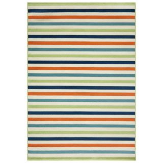 Indoor/ Outdoor Multi colored Striped Rug (311 x 57)
