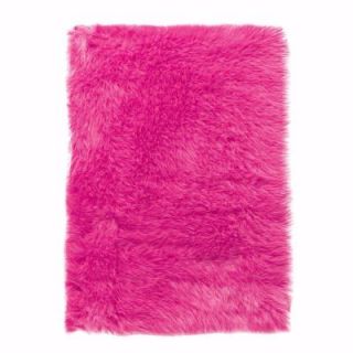 Home Decorators Collection Faux Sheepskin Hot Pink 8 ft. x 11 ft. Area Rug 5248240540