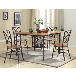 Zella Bistro Faux Marble Top Metal Scroll 5 Piece Dining Set