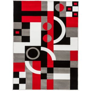 Hand carved Abstract Trendy Modern Black, Red, Grey, and White