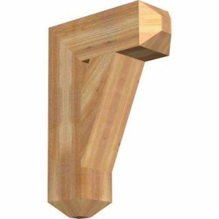 Ekena Millwork 6 in. x 26 in. x 18 in. Western Red Cedar Traditional Craftsman Rough Sawn Bracket BKT06X18X26TRA04RWR