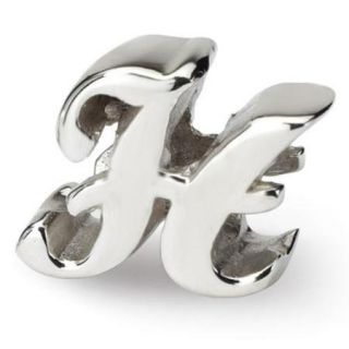 Sterling Silver Polished Reflections Letter H Script Bead