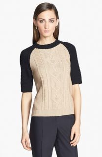 St. John Yellow Label Colorblock Shimmer Knit Sweater