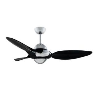 Vento Clover 54 in. Indoor Chrome Ceiling Fan with 3 Translucent Black Blades N 00030