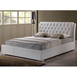 Bianca White Modern King size Bed with Tufted Headboard  