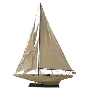 Handcrafted Nautical Decor Rustic Intrepid Model Yacht