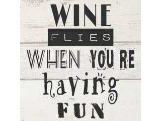 Wine Flies When You're Having Fun Poster Print by Veruca Salt (12 x 12)