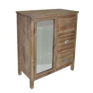 Cheungs 3 Drawer Wood Chest with Mixed Knobs and Bevelled Mirrored