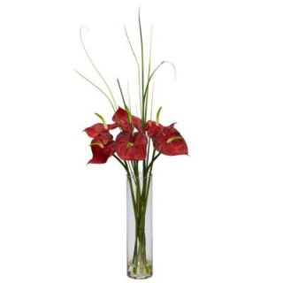 Nearly Natural Tropical Anthurium with Cylinder Arrangement 1290