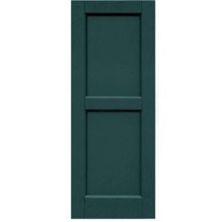 Winworks Wood Composite 15 in. x 39 in. Contemporary Flat Panel Shutters Pair #633 Forest Green 61539633