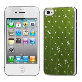 INSTEN Green Studded Phone Case Cover with White Sides for Apple