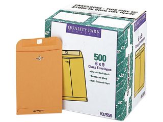 Quality Park 37555 Clasp Envelope, 6 x 9, 28lb., Light Brown, 500/Carton