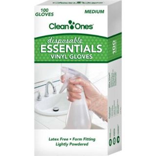 Clean Ones Essentials Disposable Vinyl Gloves, 100 count